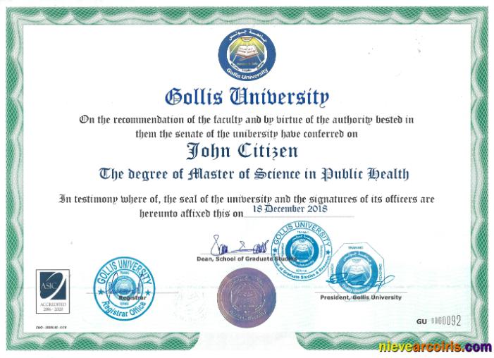 Somaliland Gollis university certificate